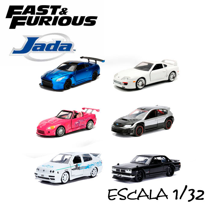 6 Coches A todo gas (Fast and Furious). Escala 1:32 Jada Toys