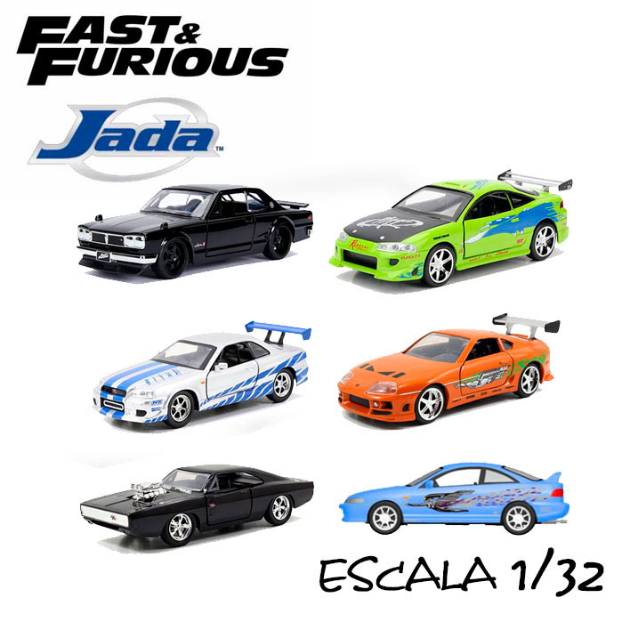 6 Coches A todo gas (Fast and Furious). Escala 1:32 Jada Toys