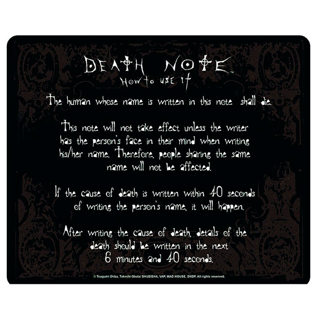 Alfombrilla ordenador Death Note