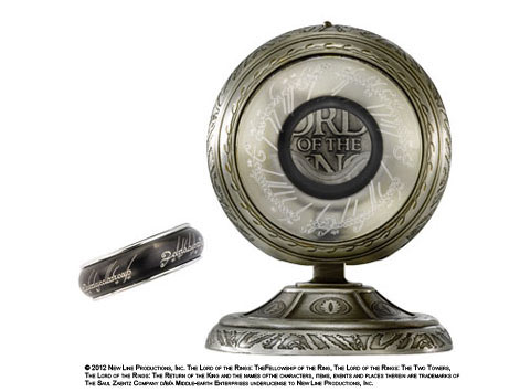 Anillo único El Señor de los Anillos. Acero inoxidable negro giratorio