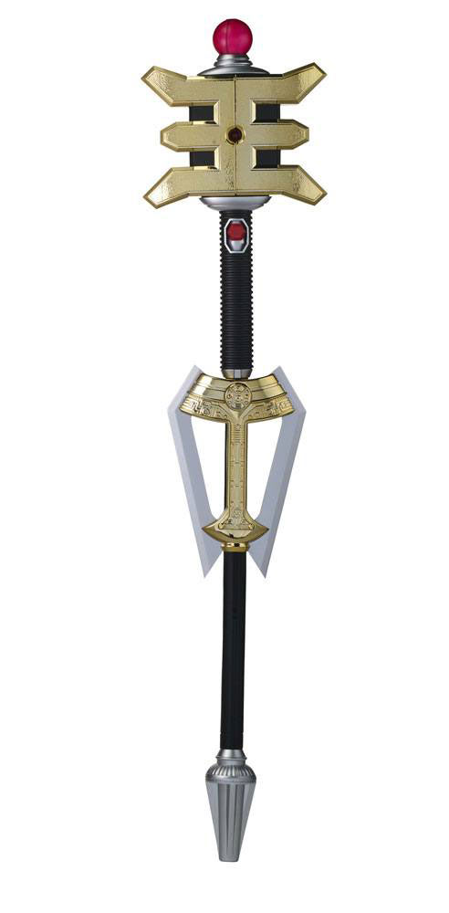 Bastón de Gold Ranger. Power Rangers. Con luz y sonido. Escala 1:1. Tamaño real. Bandai