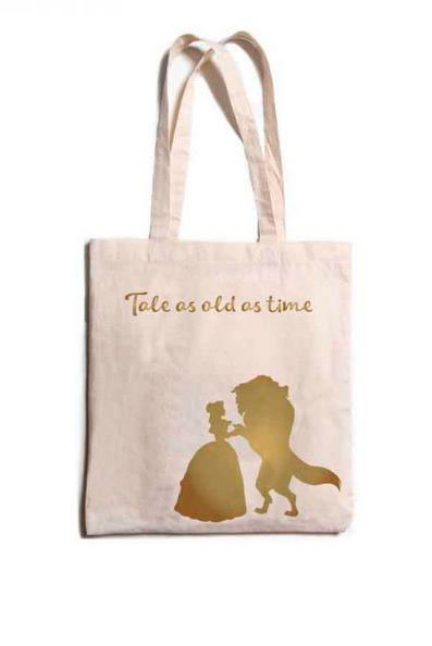Bolsa de tela La Bella y la Bestia. Disney