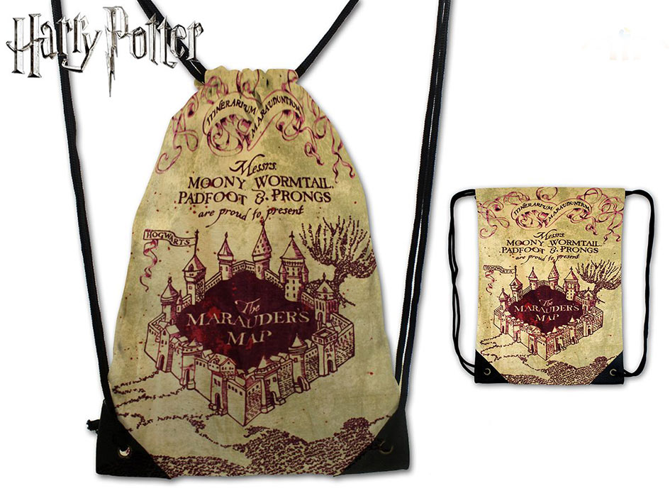 Bolsa saco Mapa del Merodeador. Harry Potter. 38 x 33 cm