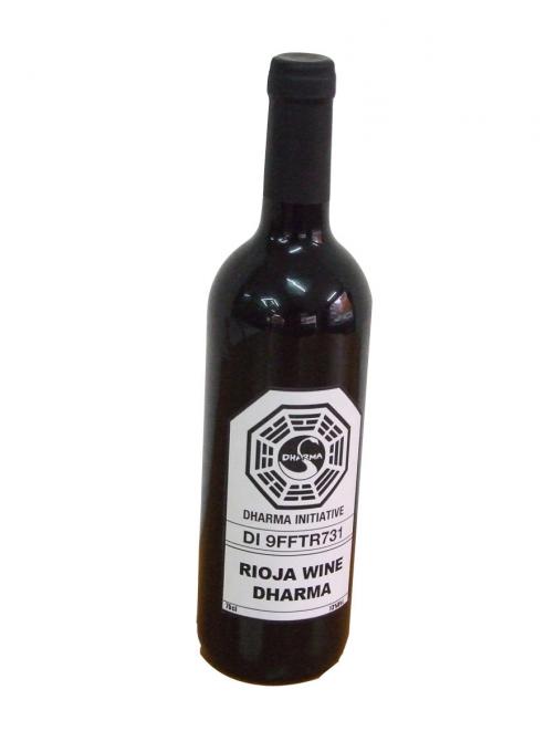 Botella de vino Lost (Perdidos). Dharma