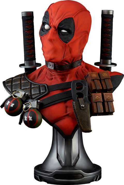Busto Deadpool 71 cm. Escala 1:1. Tamaño real. Marvel Cómics. Sideshow Collectibles
