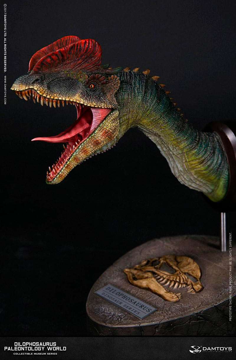 Busto Dilophosaurus Green Ver. 22 cm. Jurassic Park. Damtoys