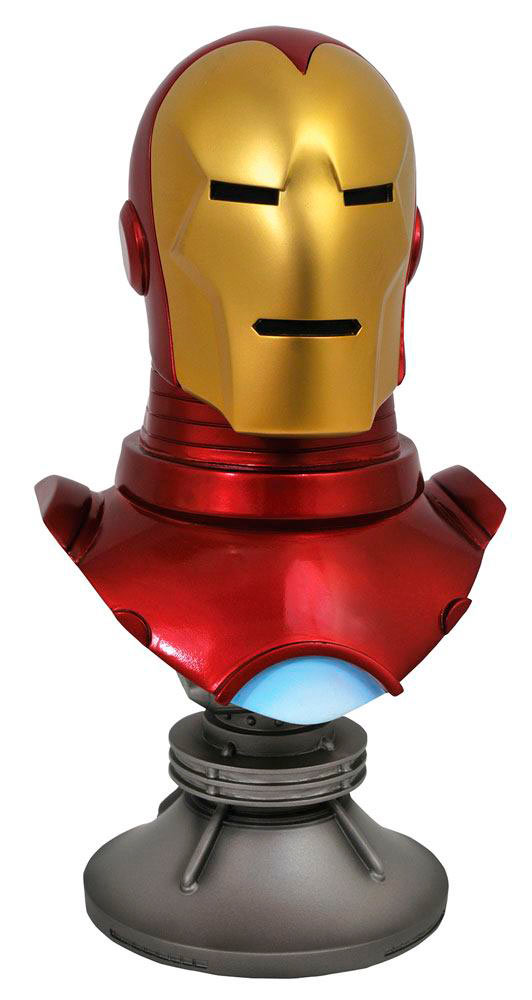 Busto Iron Man 25 cm. Legends in 3D. Escala 1:2. Marvel Cómics. Diamond Select