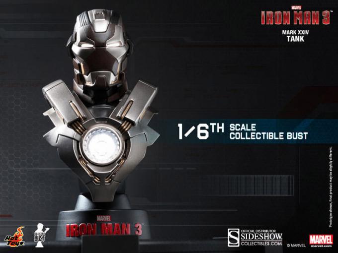 Busto Iron Man 3. Mark XXIV 11 cm con iluminación. Escala 1/6. Sideshow Collectibles