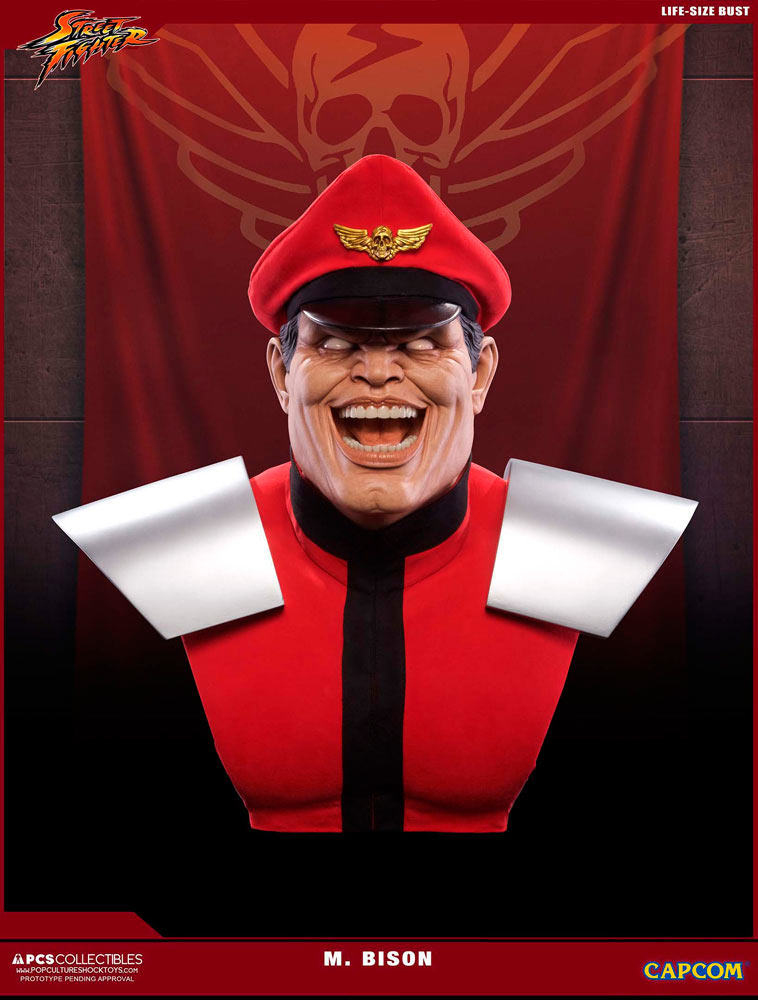 Busto M. Bison 69 cm. Street Fighter V. Con luz. Escala 1:1. Tamaño real. Pop Culture Shock
