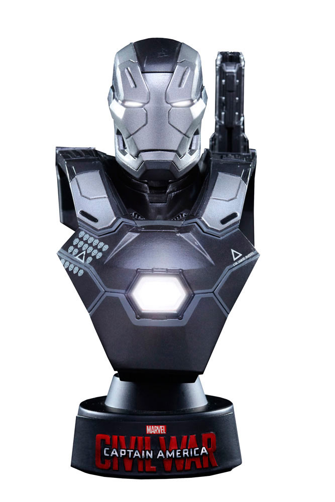 Busto Máquina de Guerra Mark III 11 cm. Capitán América: La Guerra Civil. Con luz. Escala 1:6. Hot Toys
