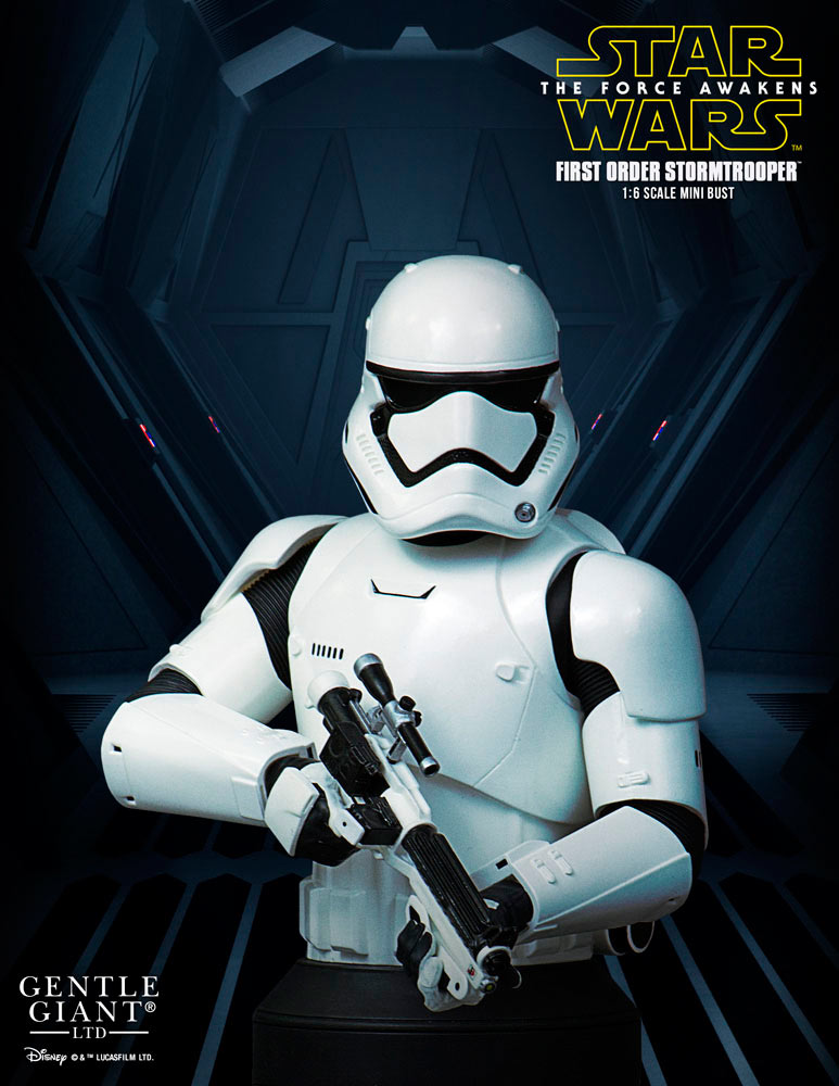 Busto soldado First Order Stormtrooper 16 cm. Star Wars Episodio VII. Escala 1:6. Gentle Giant