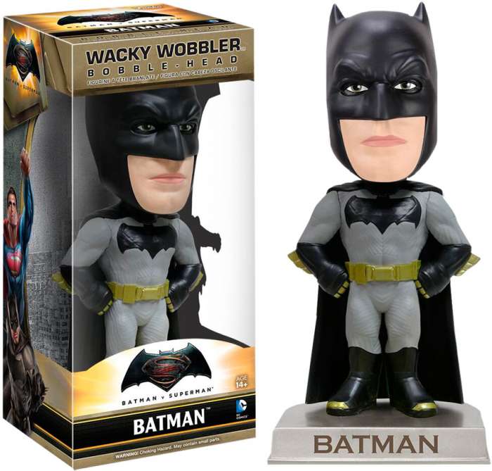 Cabezón Batman 15 cm. Batman v Superman: el Amanecer de la Justicia. Línea Wacky Wobbler. Funko