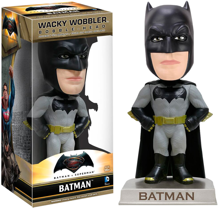 Cabezón Batman 15 cm. Batman v Superman: el Amanecer de la Justicia. Línea Wacky Wobbler. Funko
