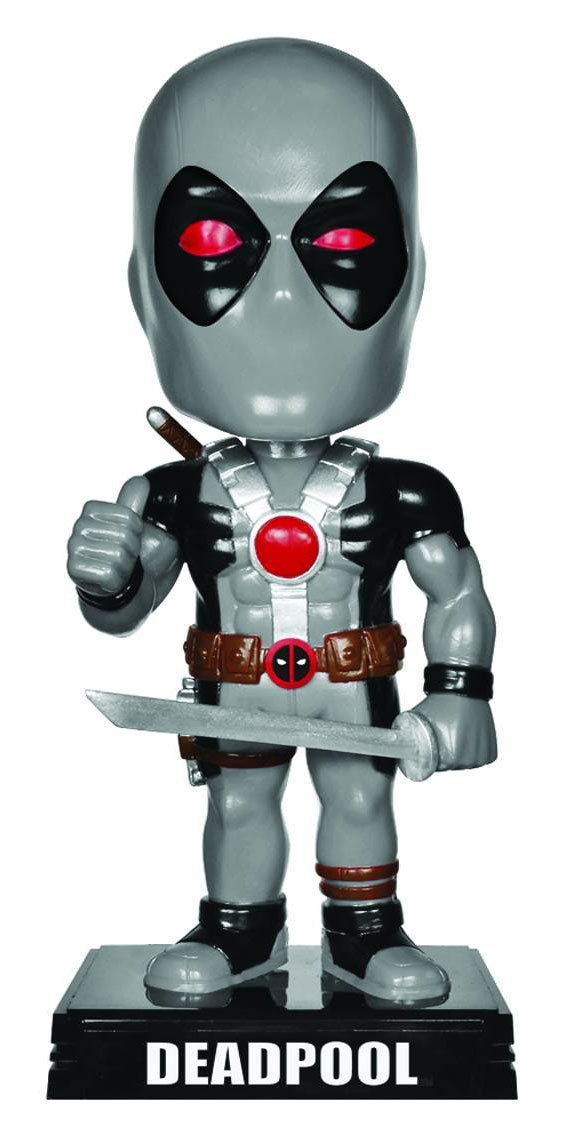 Cabezón Deadpool 15 cm. Versión traje X-Force. Línea Wacky Wobbler. Funko