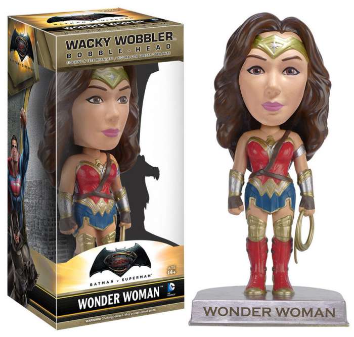 Cabezón Wonder Woman 15 cm. Batman v Superman: el Amanecer de la Justicia. Línea Wacky Wobbler. Funko