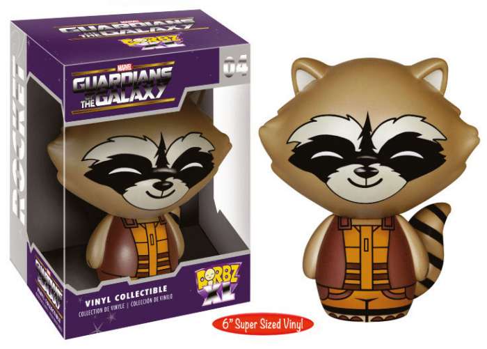 Cabezón mapache Rocket Raccoon 15 cm. Guardianes de la Galaxia. Modelo naranja. Línea Sugar Dorbz XL. Funko