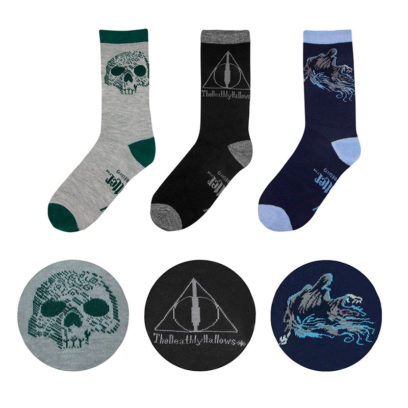 Calcetines Deathly Hallows Harry Potter. 3 pares