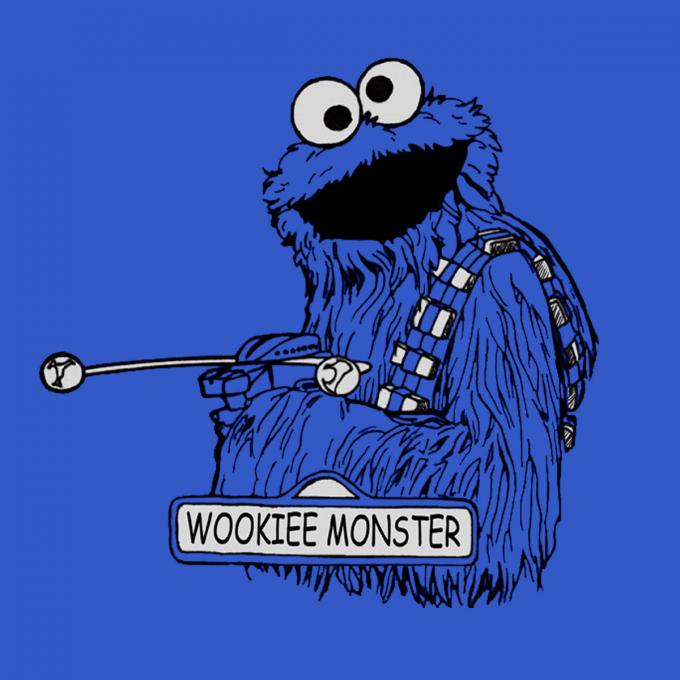 Camiseta Barrio Sésamo. Triki como Wookie
