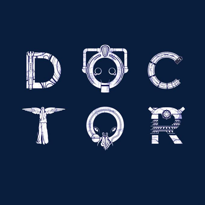 Camiseta Doctor Who. Letras