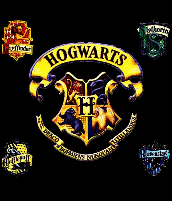 Camiseta Harry Potter. Escudos escuela Hogwarts