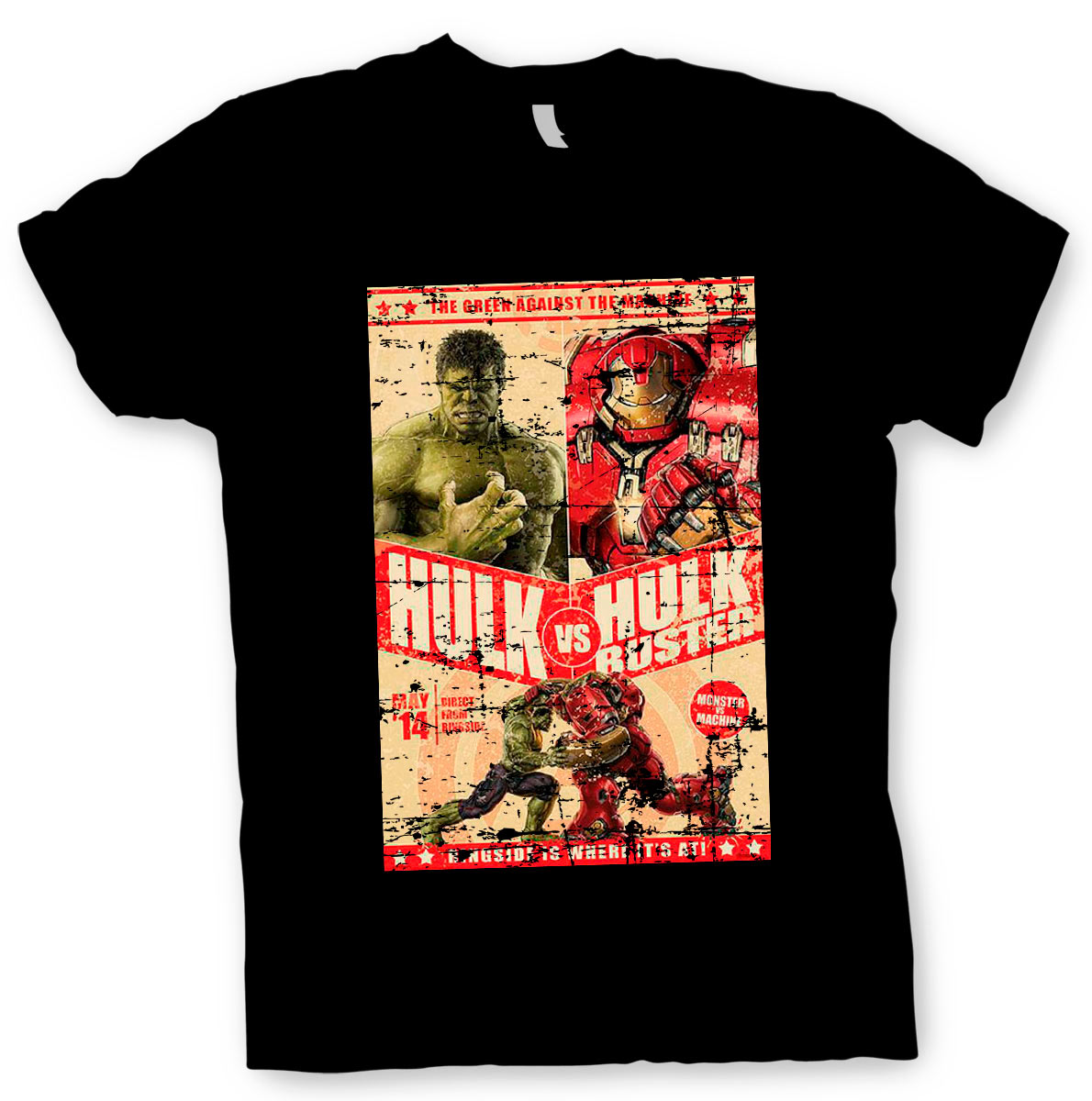 Camiseta Hulk vs Hulk Buster. Los Vengadores. Marvel Cómics