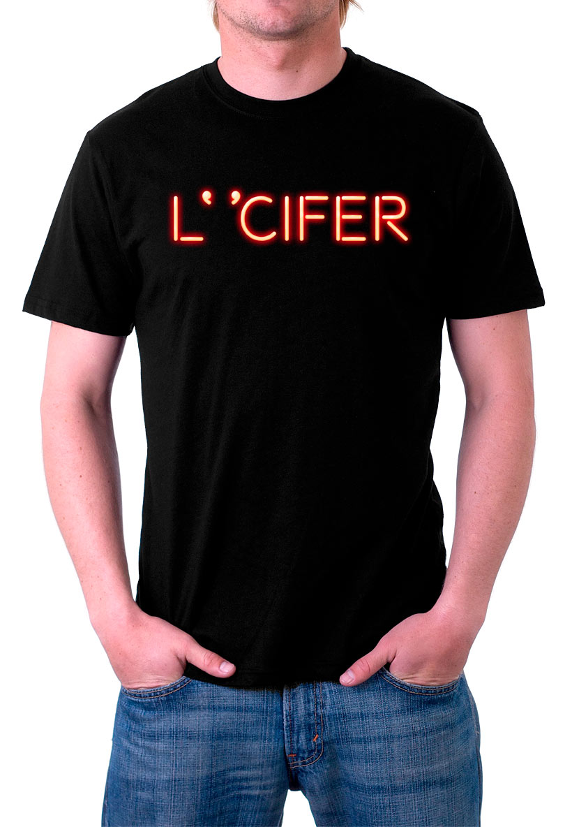 Camiseta Lucifer (serie TV) luces de neón