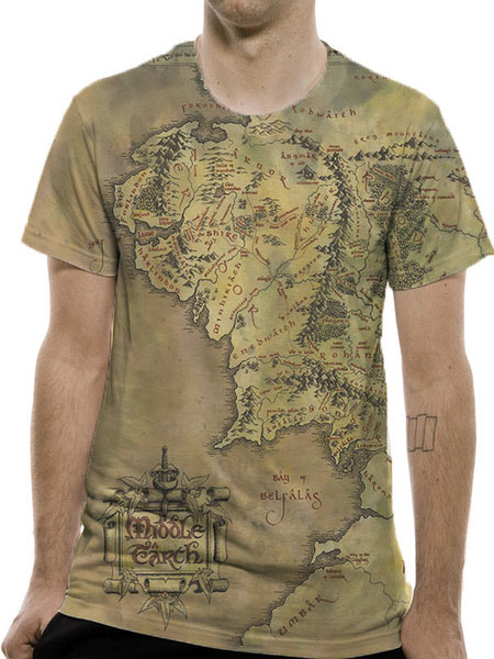 Camiseta Mapa Tierra Media. El Señor de los Anillos