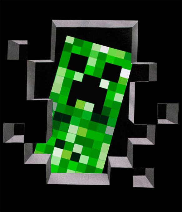 Camiseta Minecraft. Creeper ventana