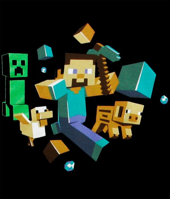 Camiseta Minecraft. Steve corriendo