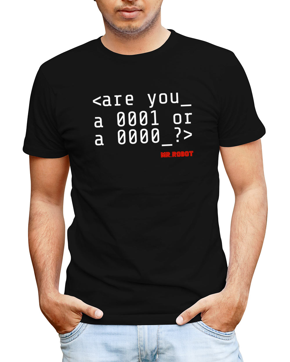 Camiseta Mr. Robot. Are you a 0001 or a 0000?