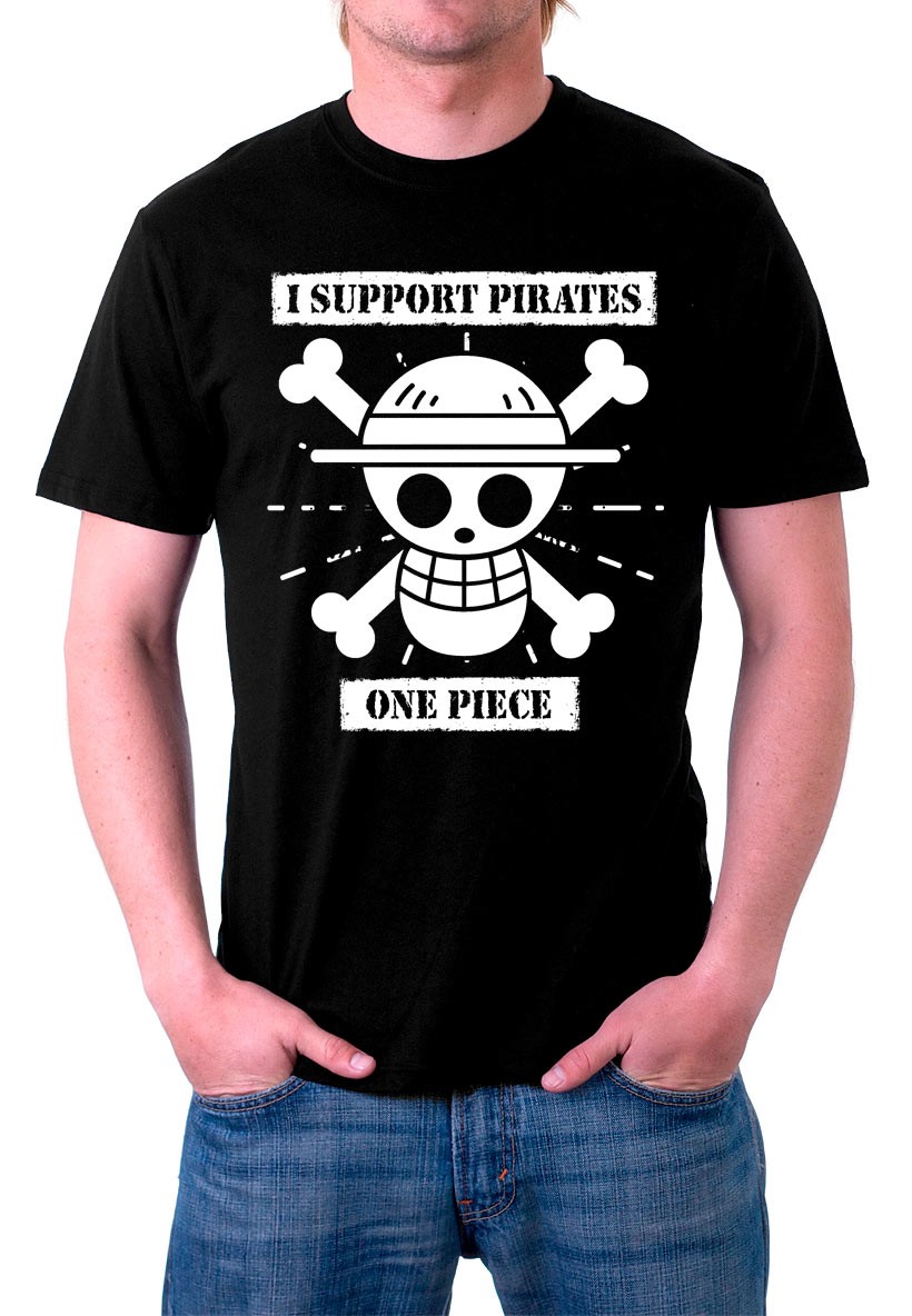 Camiseta One Piece I Support Pirates