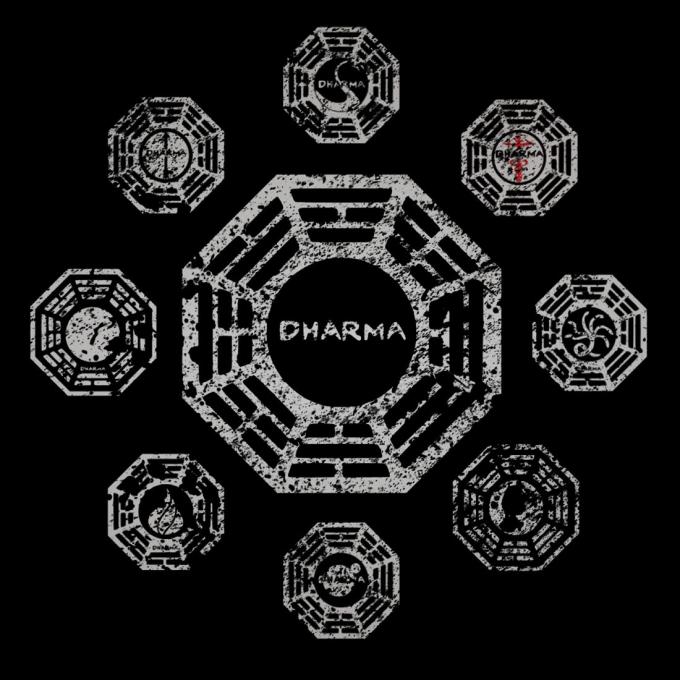 Camiseta Perdidos (Lost) Símbolos Dharma
