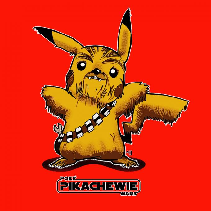 Camiseta Pokemon Star Wars. Pikachewie