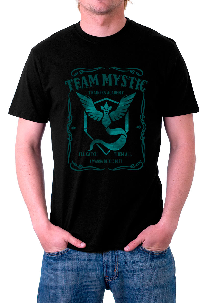 Camiseta Pokémon Go Trainers Academy Team Mystic. Modelo 2