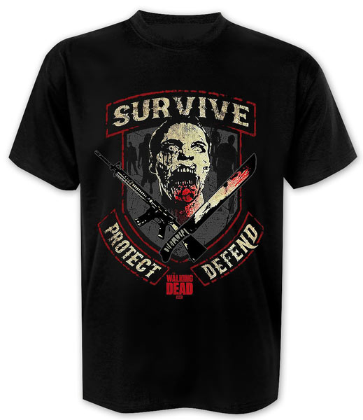 Camiseta Protect Defend Survive. The Walking Dead