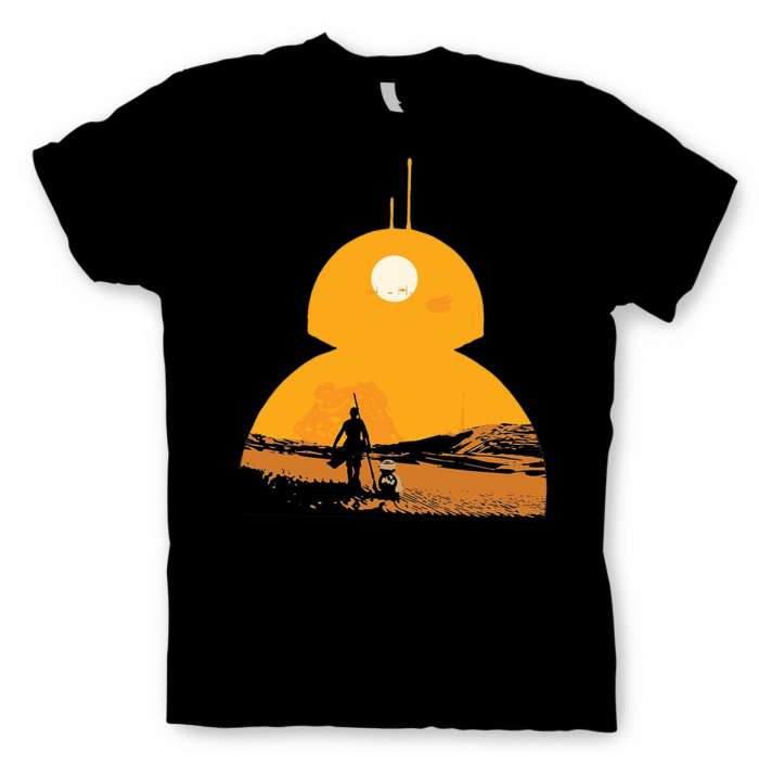 Camiseta Rey y BB-8. Star Wars Episodio VII