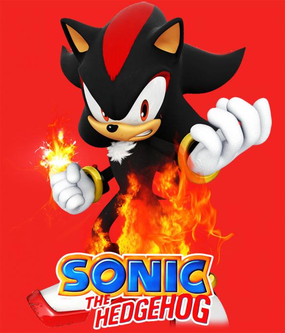 Camiseta Sonic: The Hedgehog. Shadow fuego