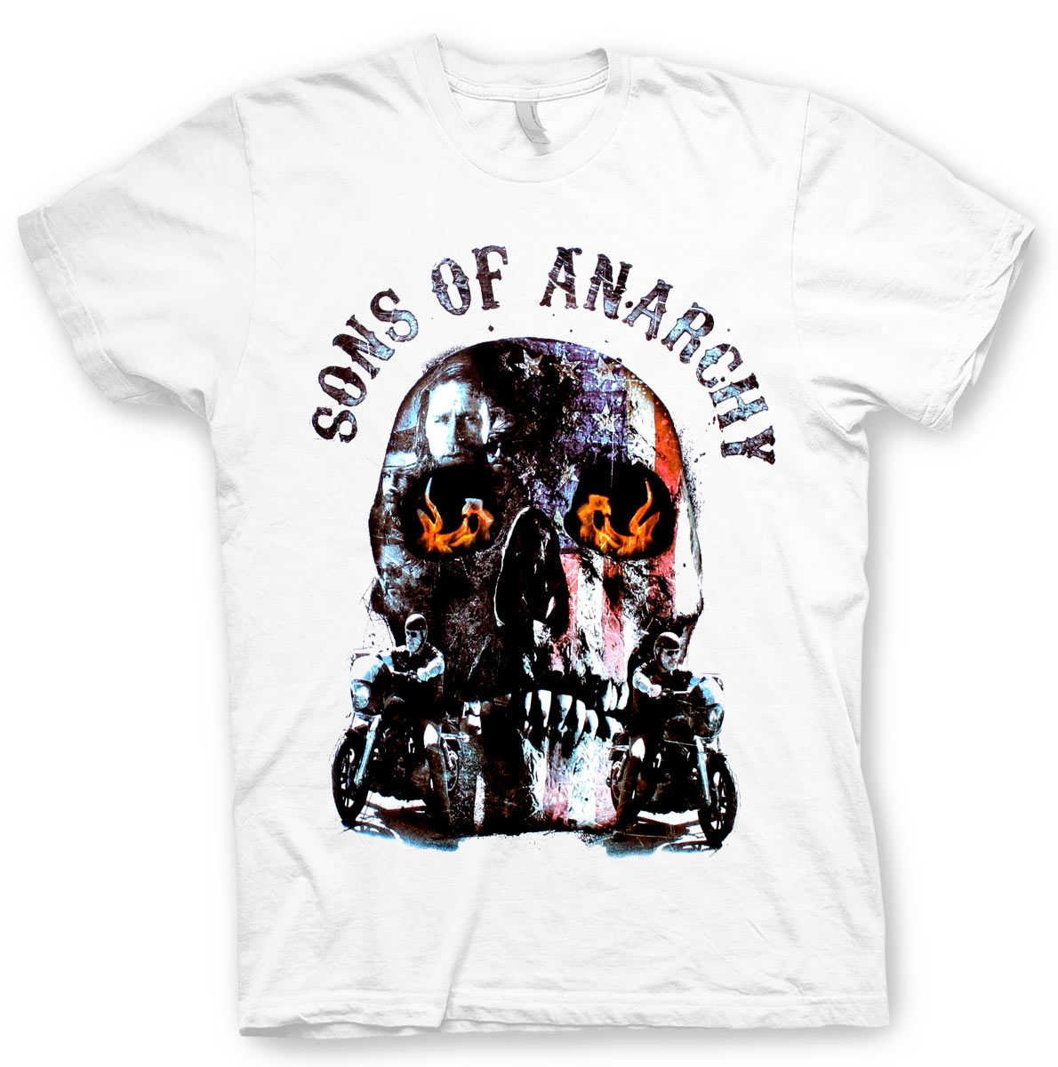 Camiseta Sons Of Anarchy. Calavera de fuego. Modelo 2