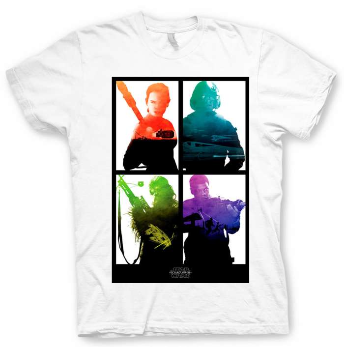 Camiseta Star Wars Episodio VII. Personajes viñetas