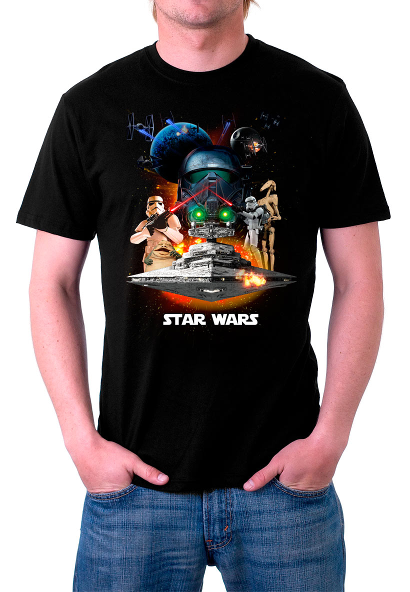 Camiseta Star Wars personajes collage