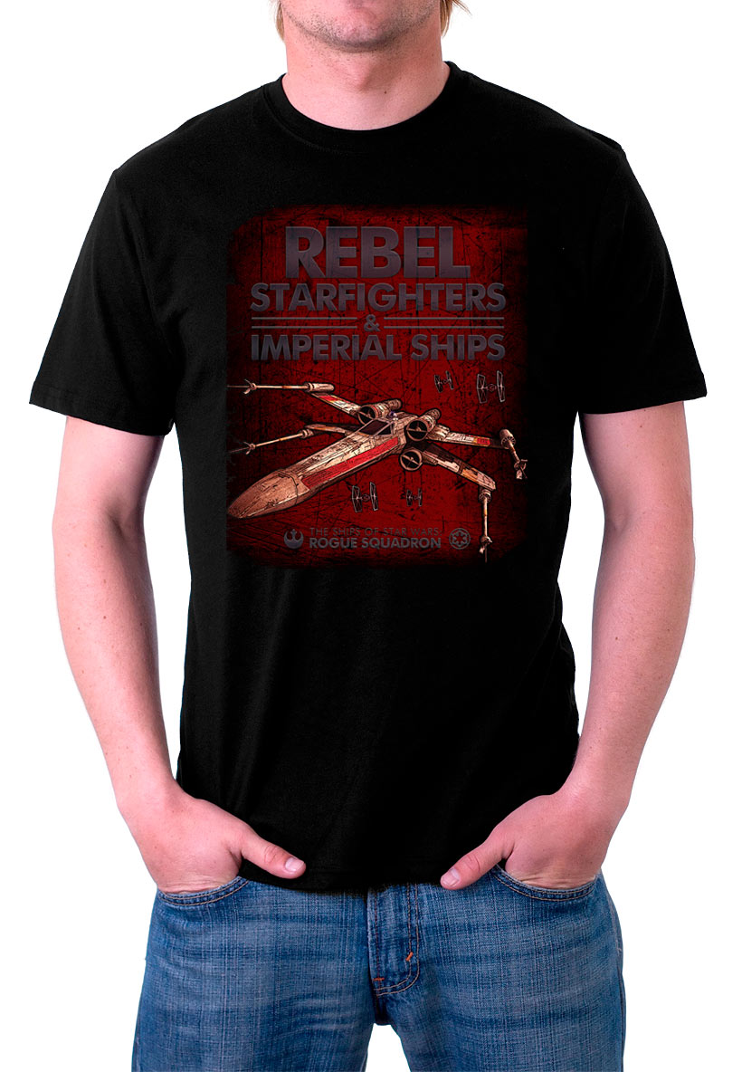 Camiseta Star Wars rebel starfighters and imperial ships