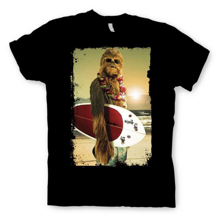 Camiseta Star Wars. Chewbacca surfer