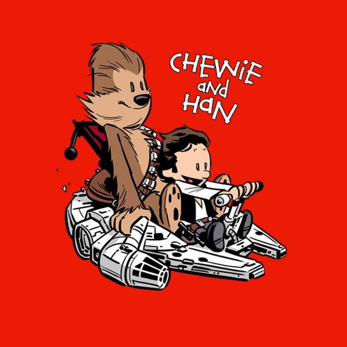Camiseta Star Wars. Chewie y Han
