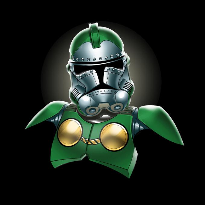 Camiseta Star Wars. Clone Trooper como Dr.Doom