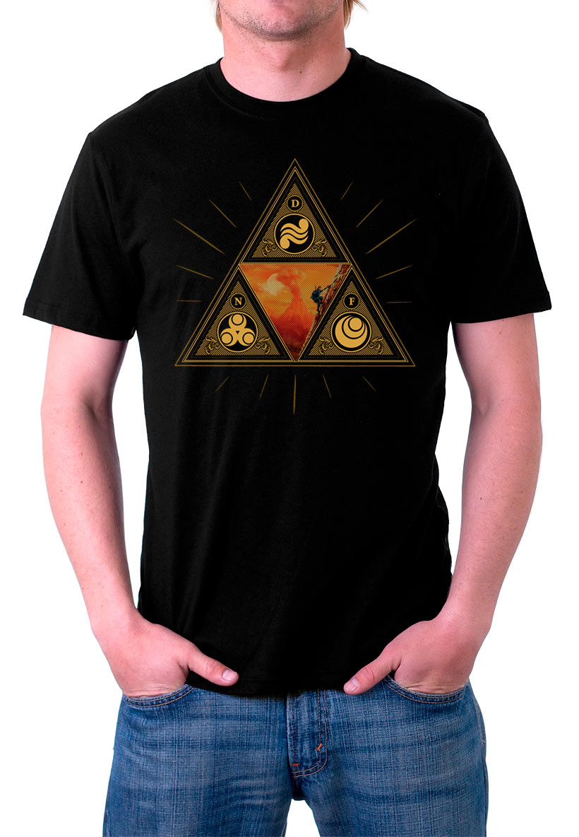 Camiseta The Legend of Zelda símbolos diosas de oro