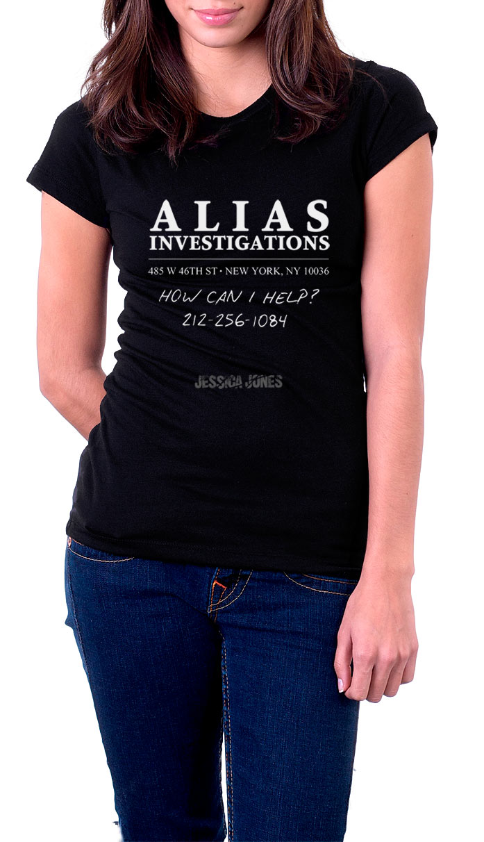 Camiseta chica Alias Investigations. Jessica Jones. Marvel Cómics