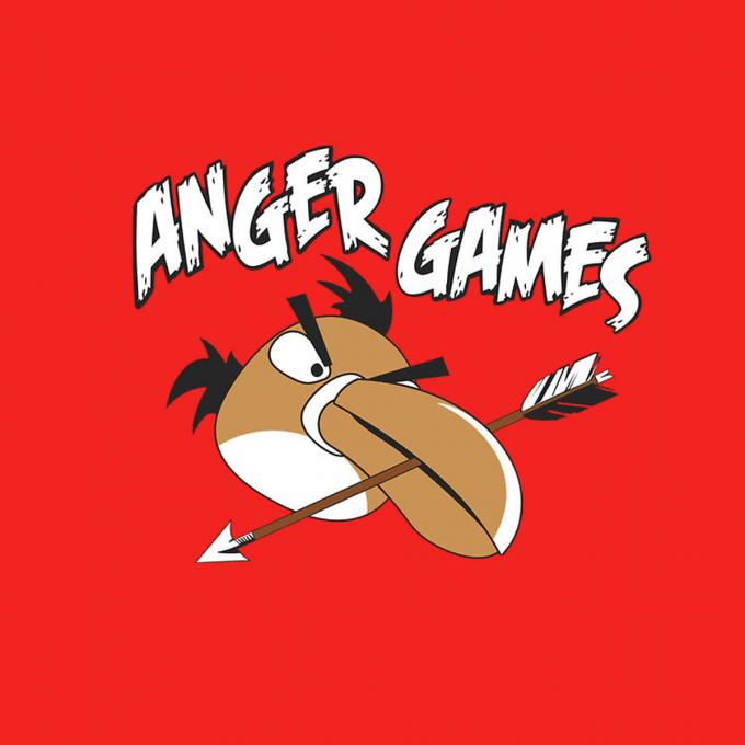 Camiseta chica Angry Birds. The Hunger Games