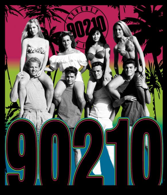 Camiseta chica Beverly Hills 90210 (Sensación de vivir). Protagonistas