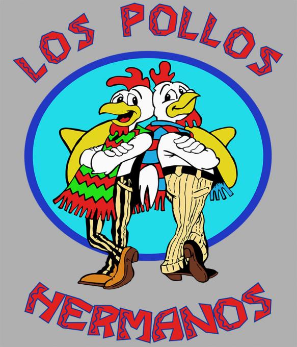 Camiseta chica Breaking Bad. Los Pollos Hermanos. Gris