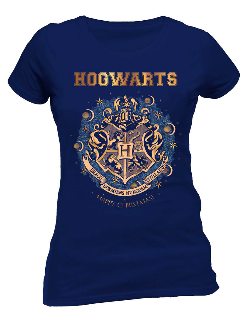 Camiseta chica Christmas At Hogwarts Harry Potter